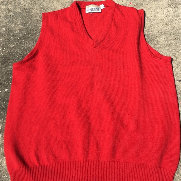 London Fog red Wool Sportswear Preppy Vest Top XL - Picture 2 of 8
